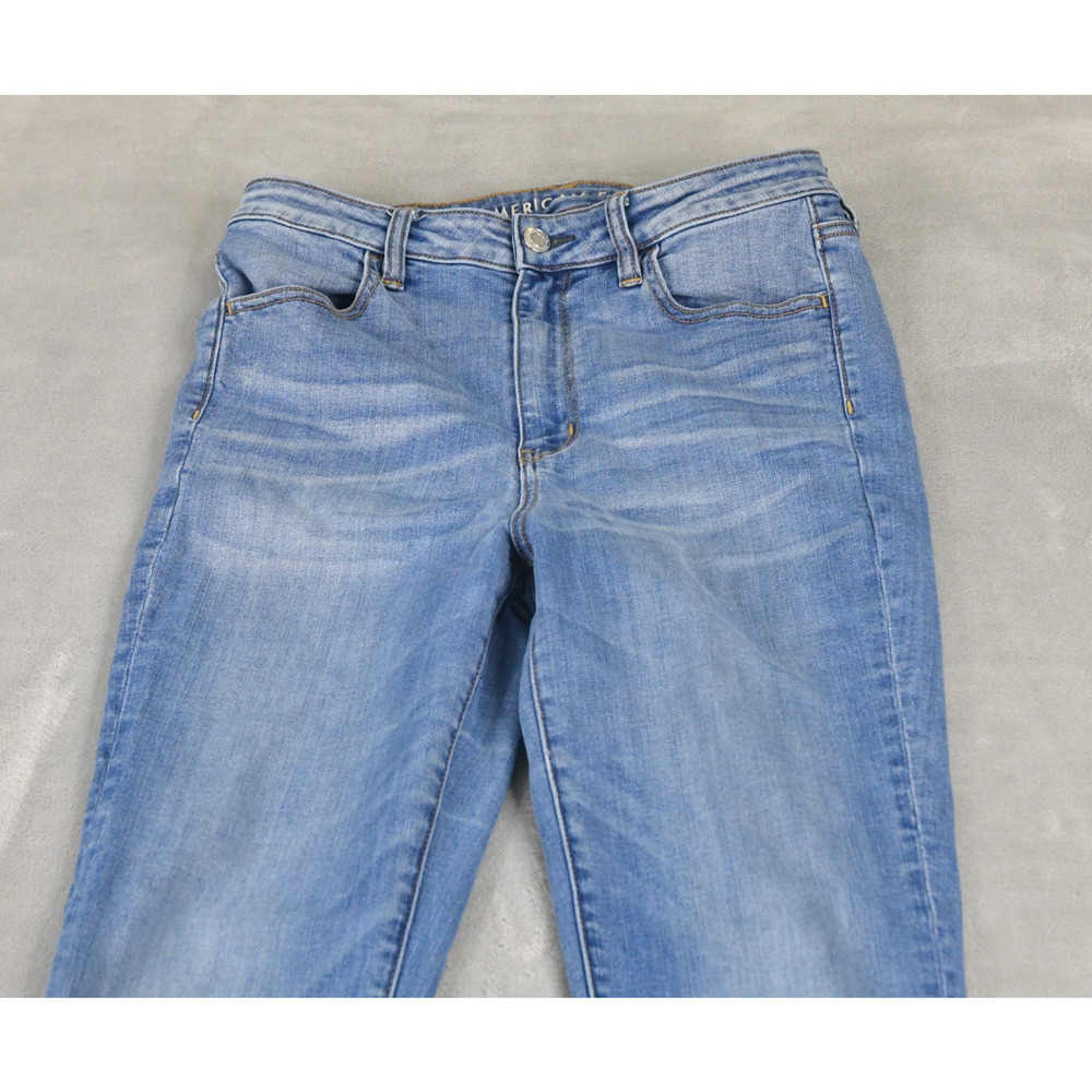 American Eagle Jeans Womens 8 (27x28) Super Hi-Rise Jegging Blue Denim - Picture 5 of 10